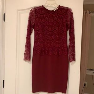 Maroon One-piece Dress